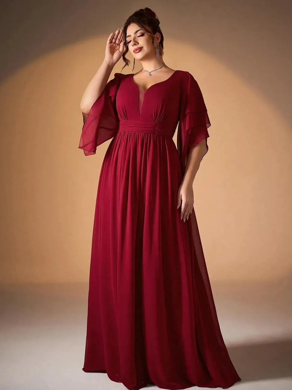 Robe de soirée longue rouge grande taille