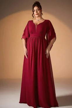 Robe de soirée longue rouge grande taille