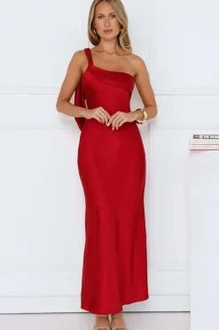 Robe de soirée longue à une épaule en satin