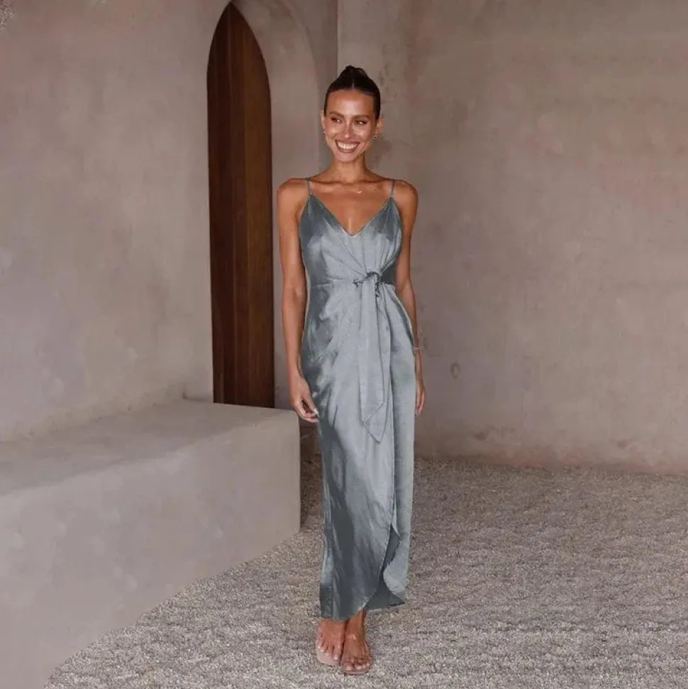Robe de soirée mariage argentée