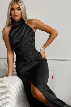 Robe de soirée mariage à col halter