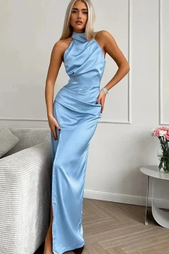 Robe de soirée mariage à col halter