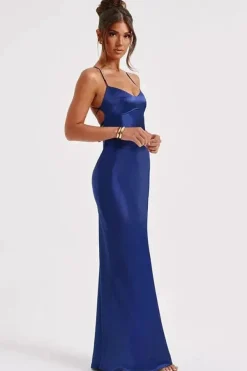 Robe de soirée mariage dos nu satin