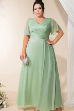 Robe de soirée mariage grande taille verte