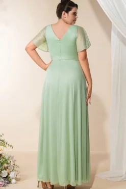 Robe de soirée mariage grande taille verte
