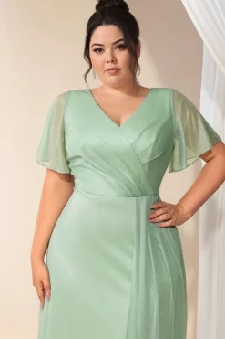 Robe de soirée mariage grande taille verte