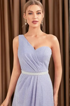 Robe de soirée mariage lilas avec ceinture