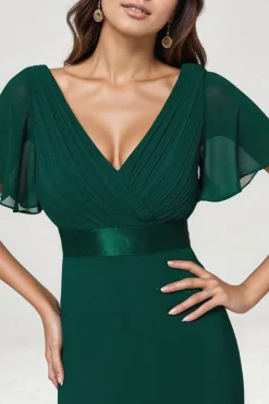 Robe de soirée mariage longue verte