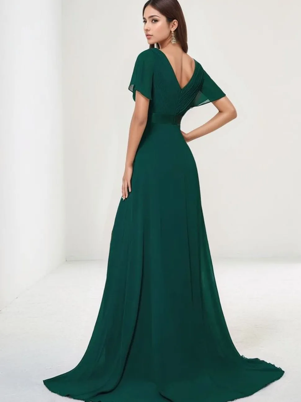 Robe de soirée mariage longue verte