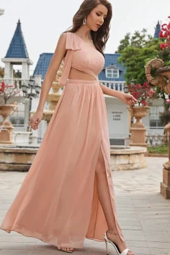 Robe de soirée mariage sexy rose poudré