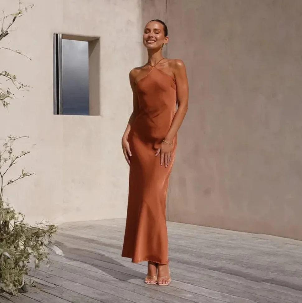 Robe de soirée mariage terracotta