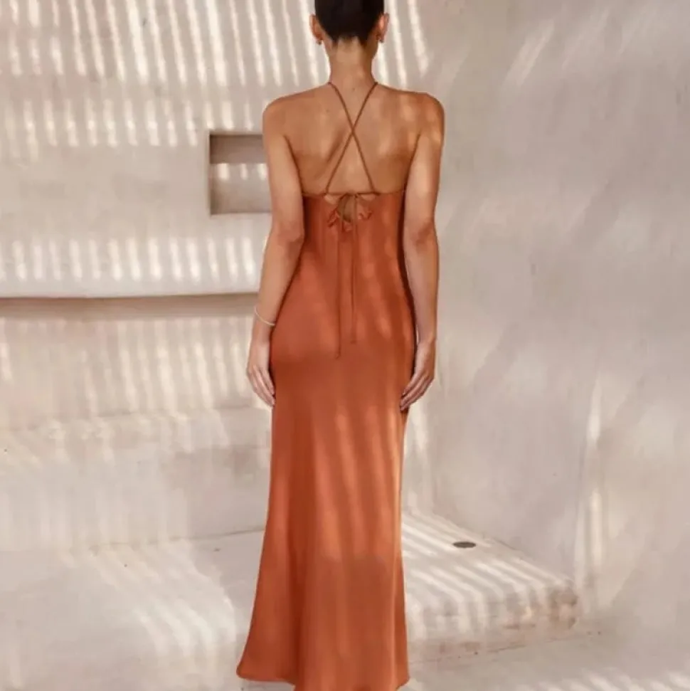 Robe de soirée mariage terracotta