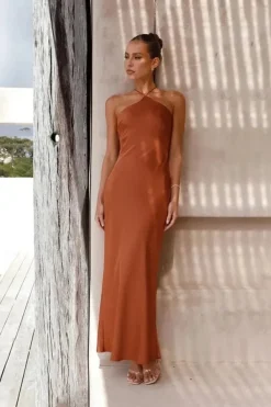 Robe de soirée mariage terracotta