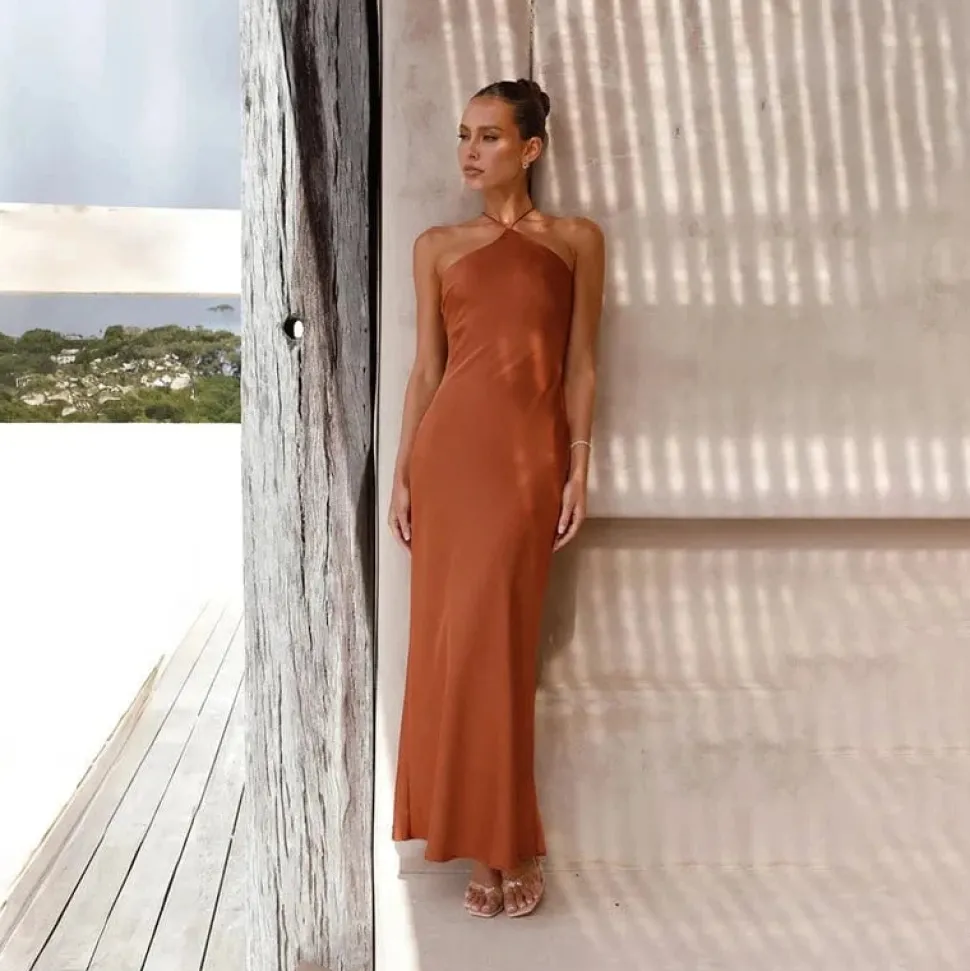 Robe de soirée mariage terracotta