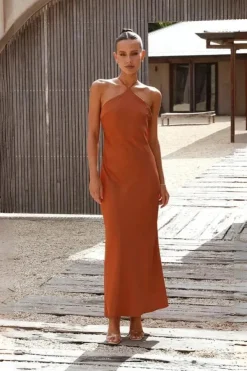 Robe de soirée mariage terracotta