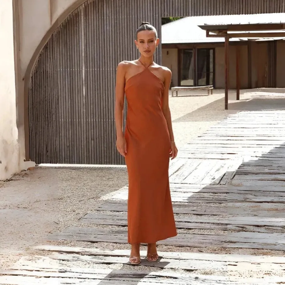 Robe de soirée mariage terracotta