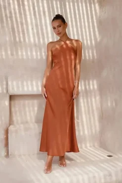 Robe de soirée mariage terracotta