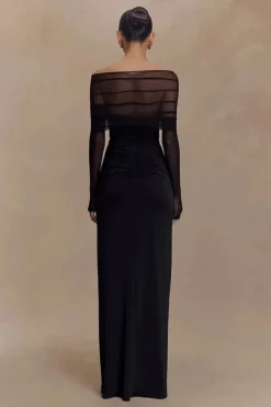 Robe de soirée maxi épaules dénudées