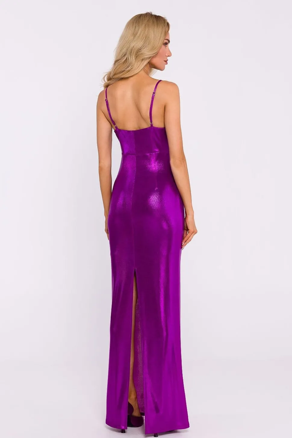 Robe de soirée métallique chic longue moulante