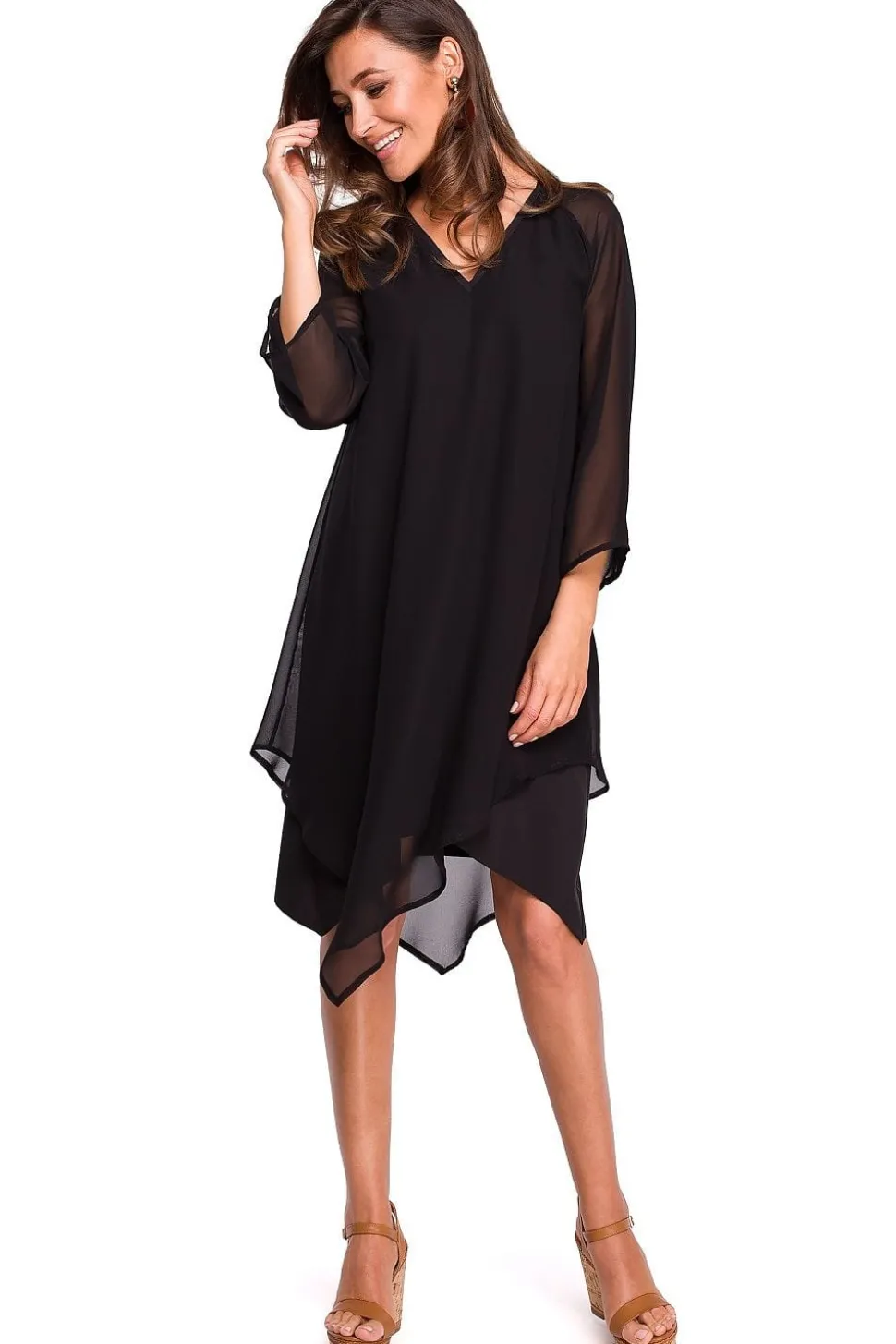 Robe de soirée noire asymétrique