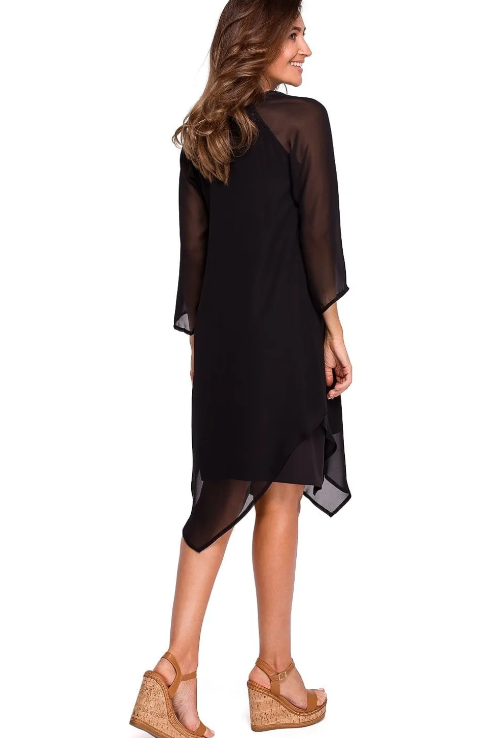 Robe de soirée noire asymétrique