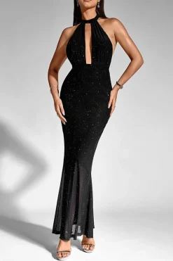 Robe de soirée noire sequin