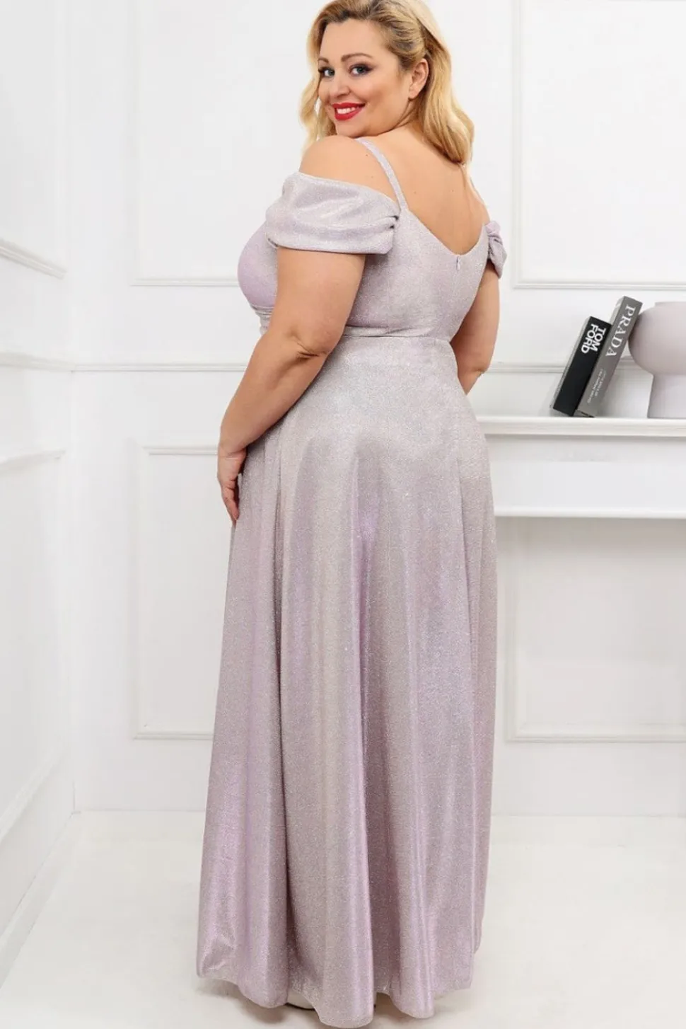 Robe de soirée paillette longue fendue