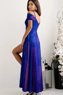 Robe de soirée paillette longue fendue