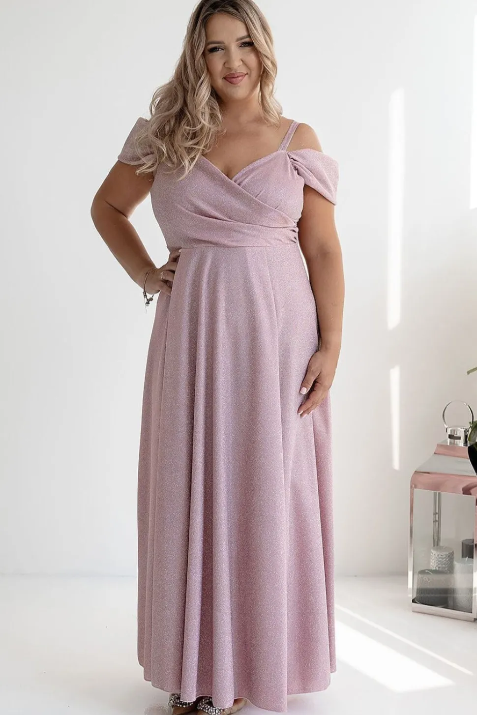 Robe de soirée paillette longue fendue