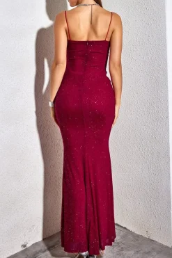 Robe de soirée à paillette longue et moulante