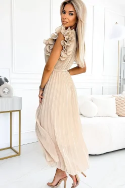 Robe de soirée plissée midi