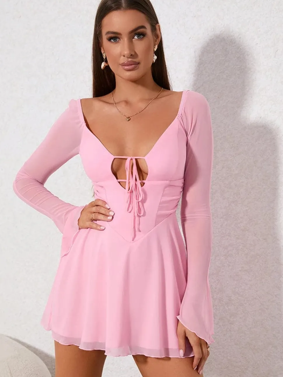Robe de soirée rose sexy