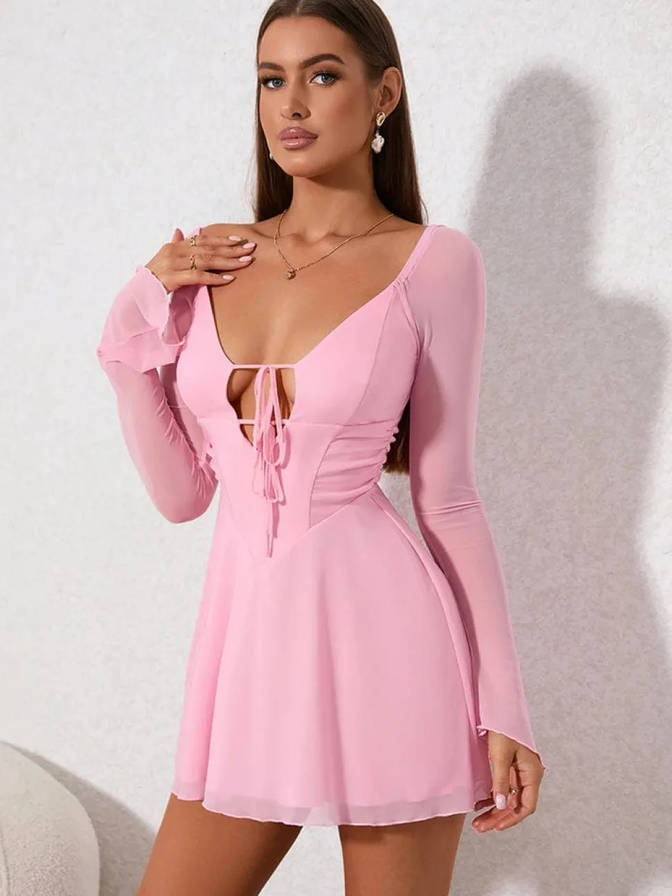 Robe de soirée rose sexy