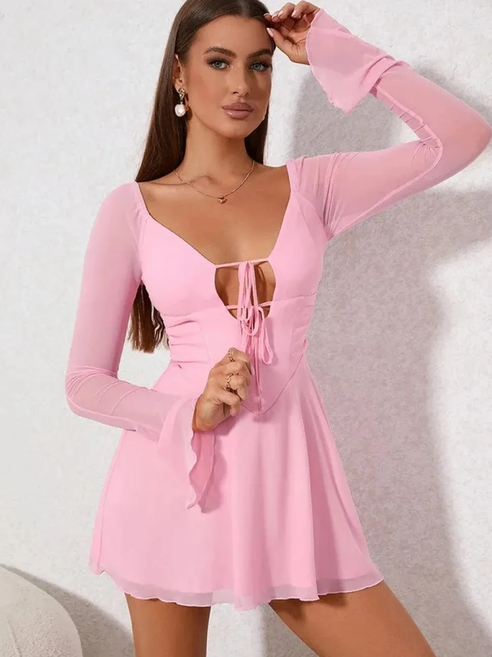 Robe de soirée rose sexy