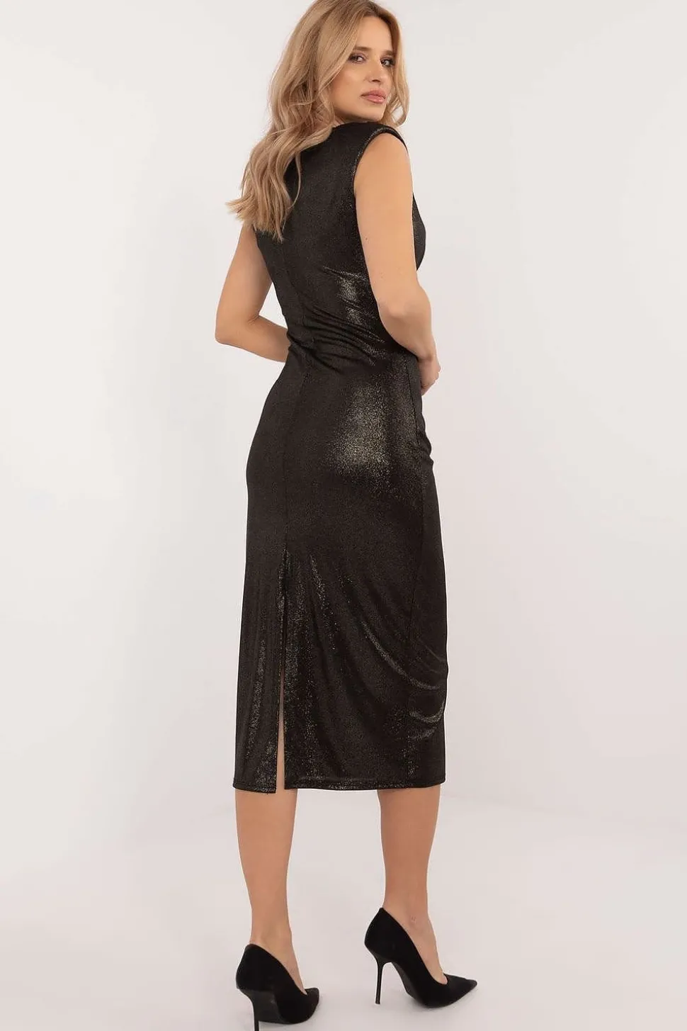 Robe de soirée sans manches midi droite