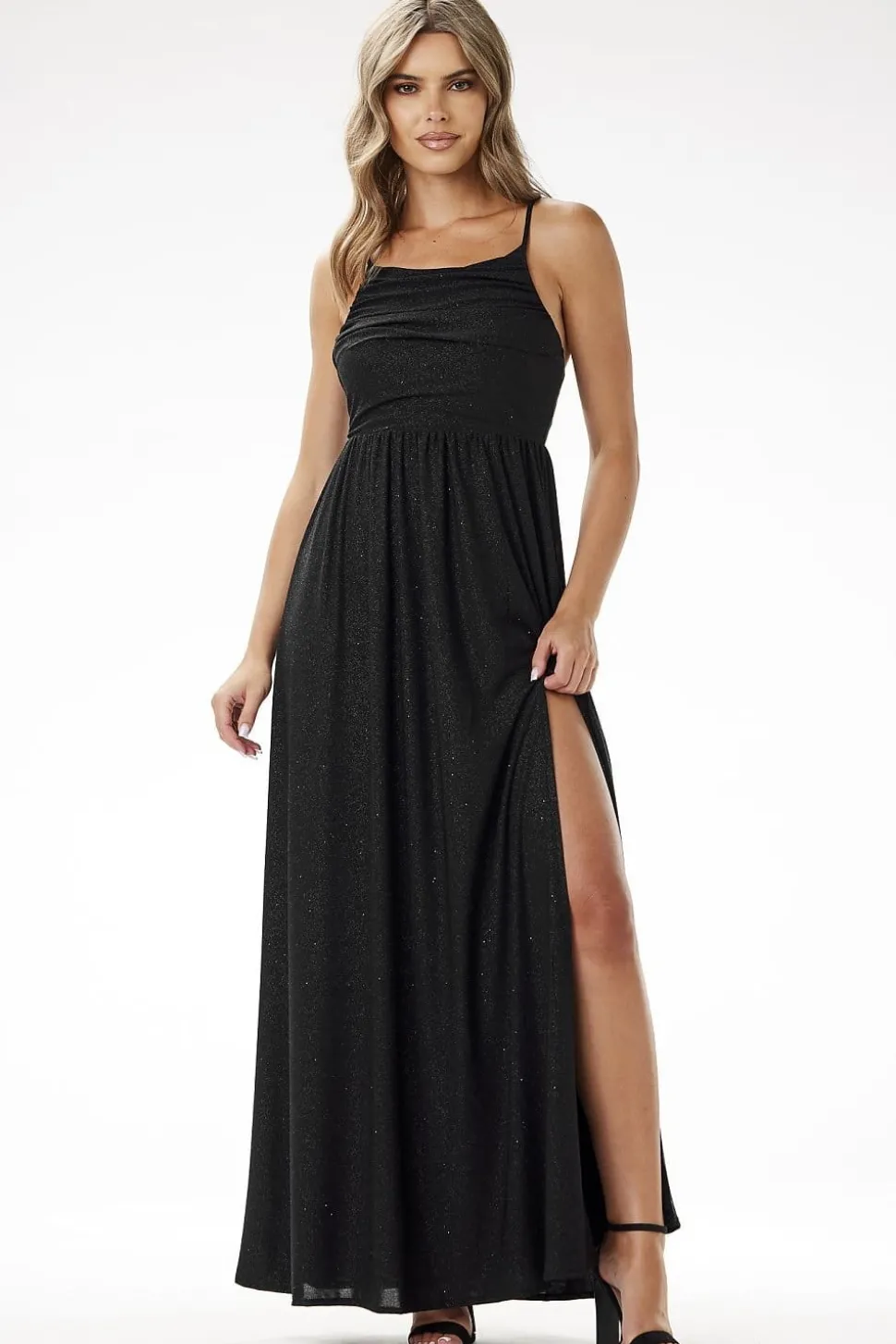 Robe de soirée sequin longue fendue