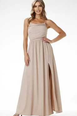 Robe de soirée sequin longue fendue
