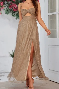Robe de soirée sexy fendue midi