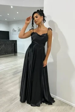 Robe de soirée sexy longue fendue satin