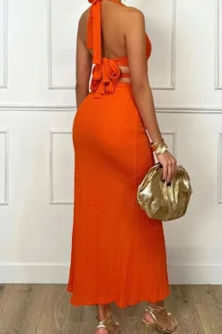 Robe de soirée sexy orange