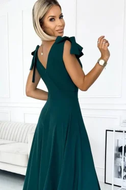 Robe de soirée verte longue chic