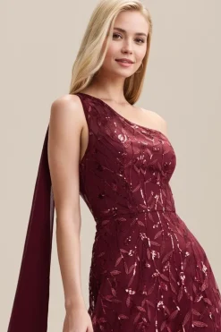 Robe d'invitée au mariage bordeaux une épaule