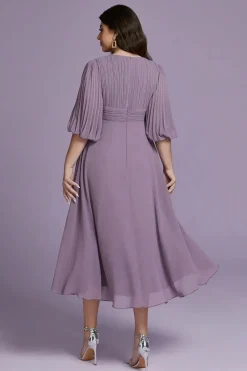 Robe d'invitée au mariage grande taille lilas
