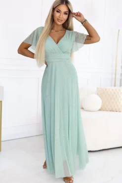 Robe d'invitée au mariage verte pistache