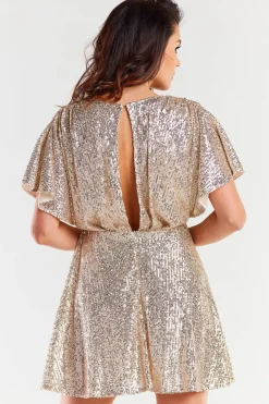 Robe dorée pailletée