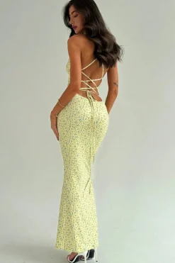 Robe dos nu moulante à imprimé floral