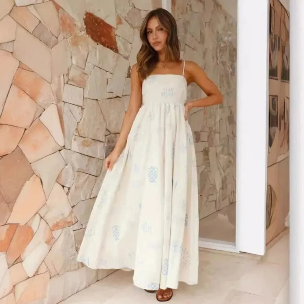Robe d'été blanche casual bretelles