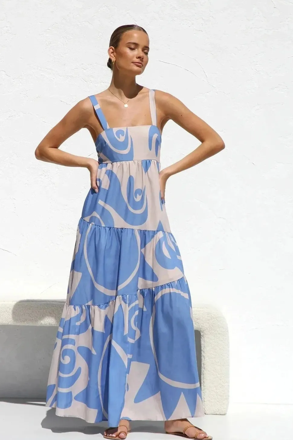 Robe d'été bohème longue à bretelles
