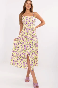 Robe d’été fleurie boutonnée à bretelles