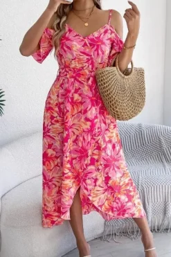 Robe d'été à imprimé floral midi